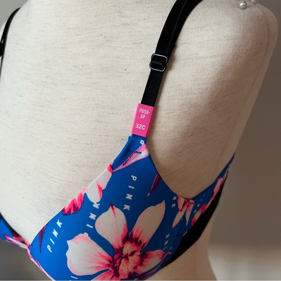 NWT! Victoria’s Secret PINK Tropical Push-Up Bra - 32C - Picture 3 of 8